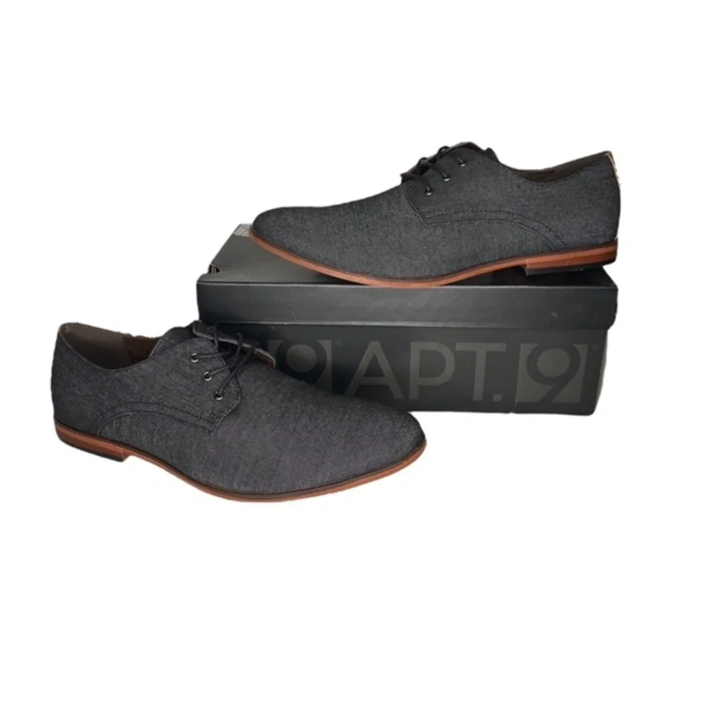 NWT Apt. 9 Zayden Denim Lace-Up Derbys (Size: 13, Color: Black)